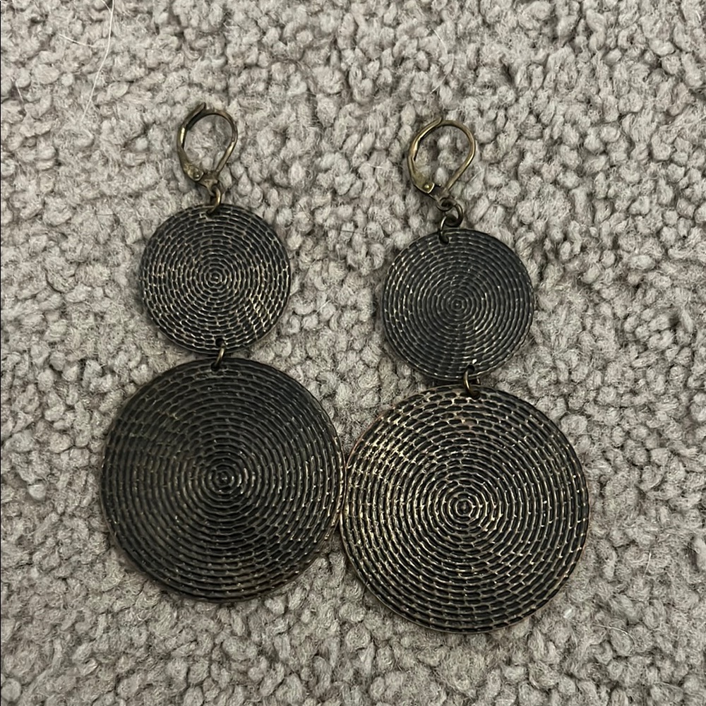 Bronze Double Circle Earrings